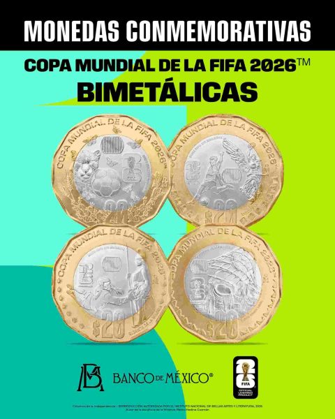 Banco de México lanza colección de monedas conmemorativas rumbo al Mundial FIFA 2026