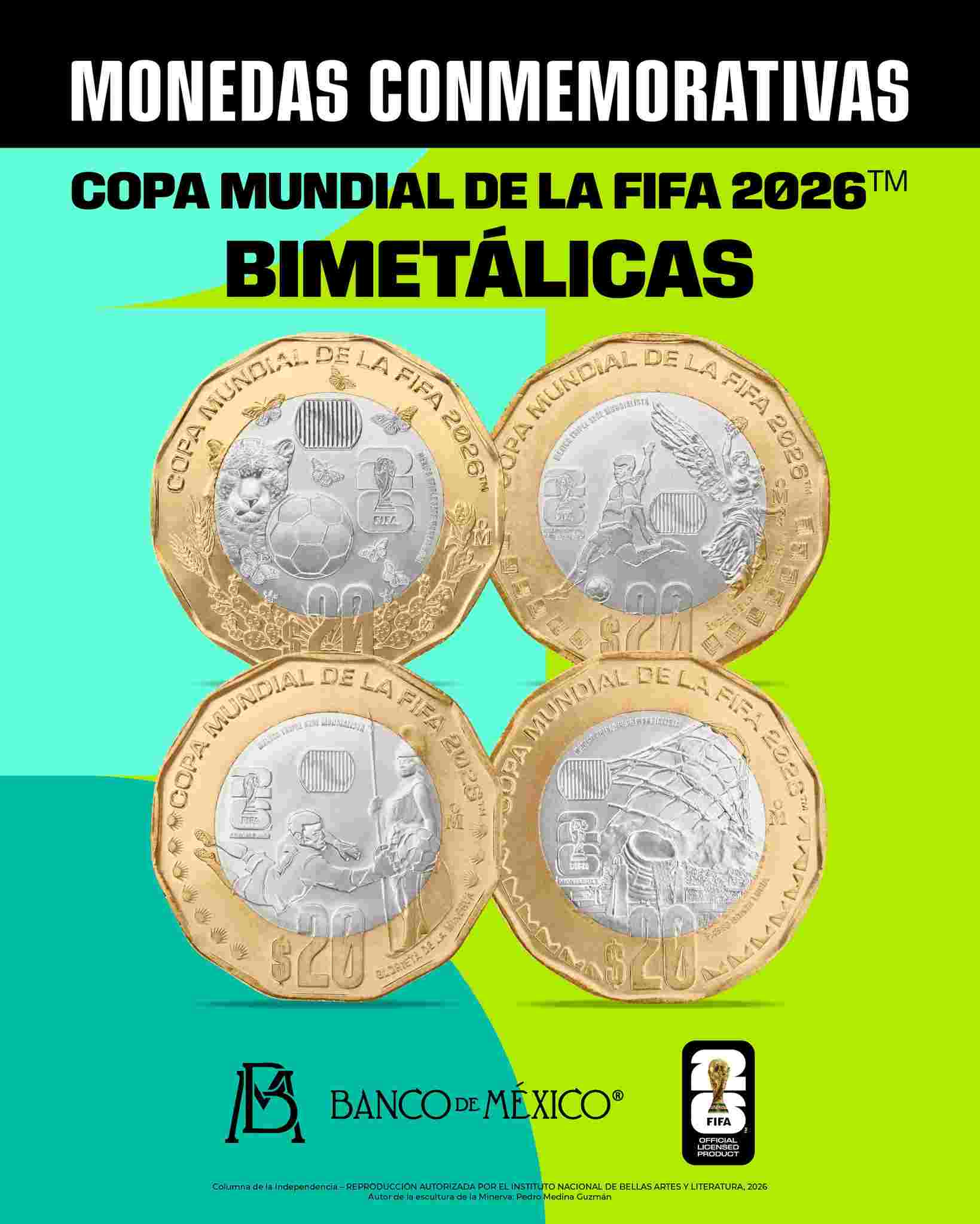 Banco de México lanza colección de monedas conmemorativas rumbo al Mundial FIFA 2026