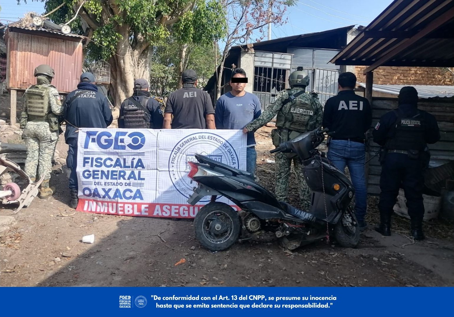 Catean presunto deshuesadero en San Pablo Etla; aseguran motocicleta con reporte de robo