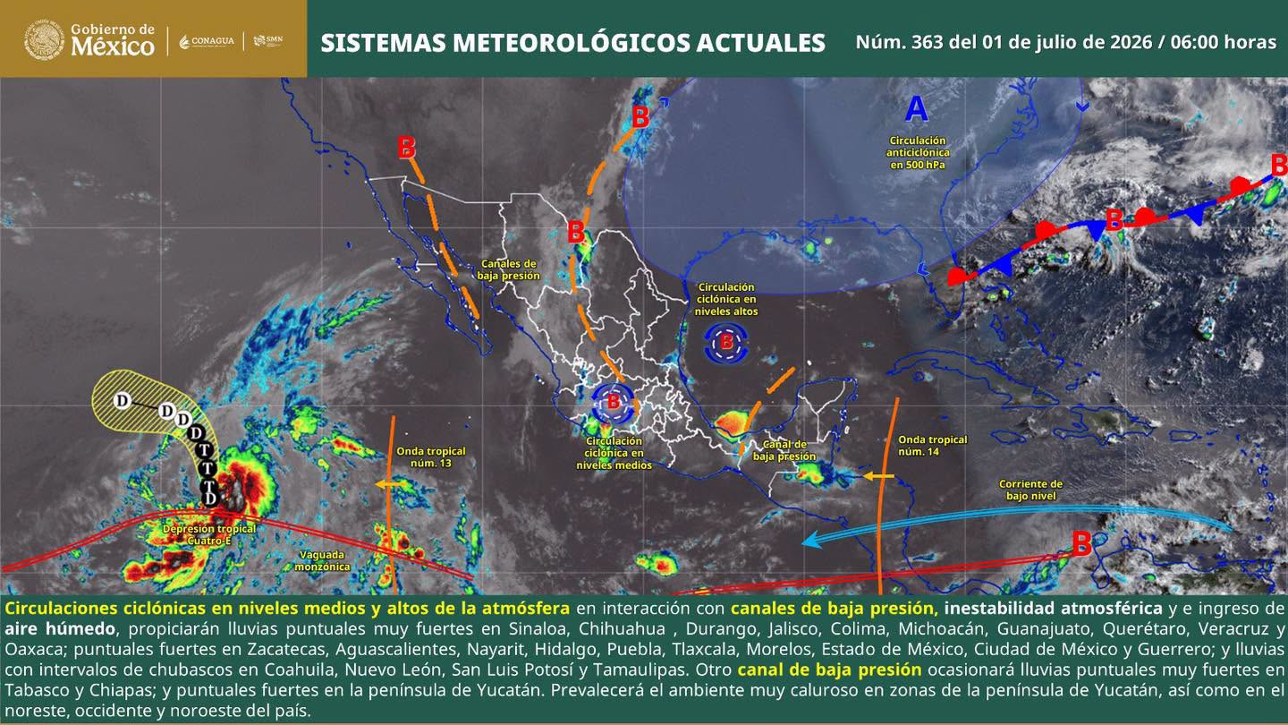 Prevén lluvias aisladas y persiste el mar de fondo este miércoles en Oaxaca