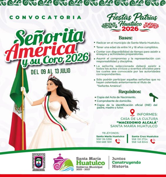 Abren convocatoria para elegir a Señorita América y su Coro 2026 en Huatulco