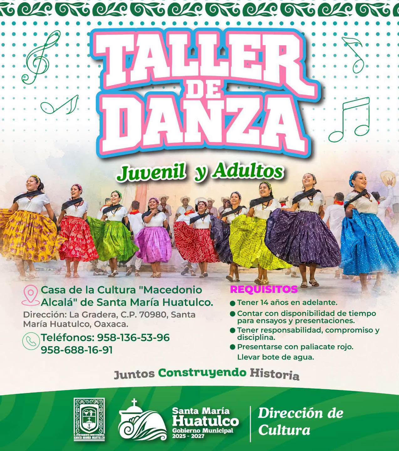 Invitan a talleres de Banda y Danza en Huatulco