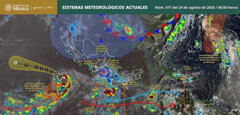 Prevén lluvias y tormentas en Oaxaca por onda tropical 31