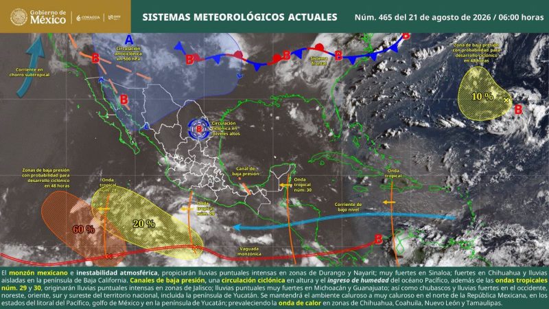 Prevén lluvias y tormentas dispersas este viernes en Oaxaca