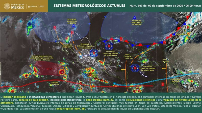 Prevén lluvias intensas, fuertes rachas de viento y niebla en Oaxaca